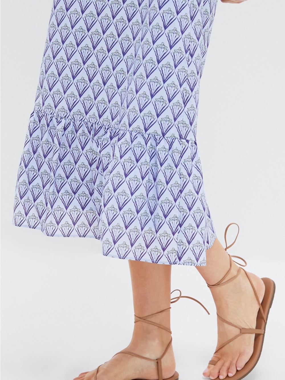 HYACINTH HOUSE Periwinkle Trellis Floral Mimi Midi Dress - Picture 12 of 12